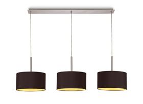 DK0557  Baymont 30cm Shade 3 Light Pendant Polished Chrome, Midnight Black/Green Olive